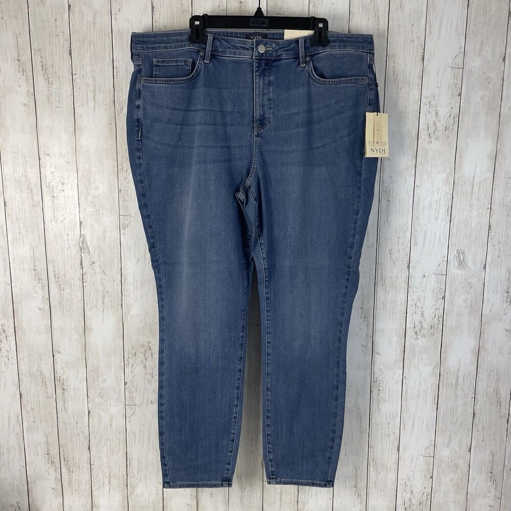NYDJ Ami Fairmont Blue High Rise Denim Skinny Ankle Jeans 20W NWT